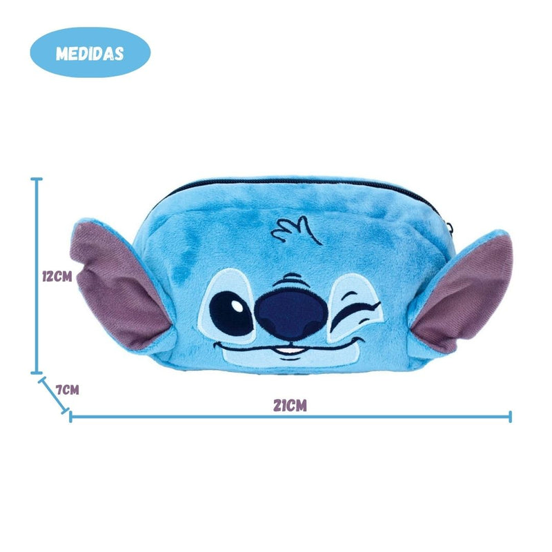 Estojo Escolar Fluffy Stitch Pelúcia Volta Aulas Disney 70 pens Zíper Juvenil Ponto Criativo