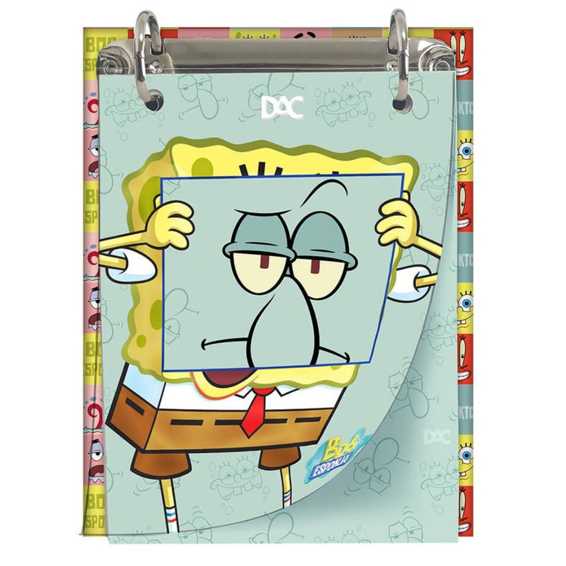 Caderno Argolado Mini Bob Esponja Escolar 80 folhas Anotações Nickelodeon