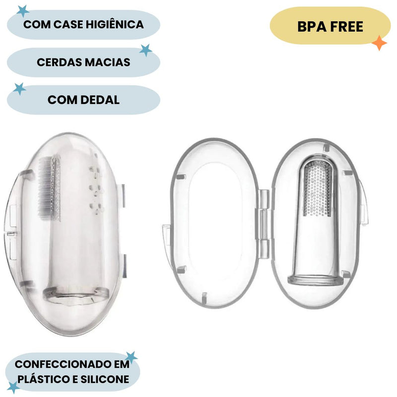 Escova Massageadora de Gengiva Bebê Dentição Infantil Cuidado Silicone Buba Megalomania