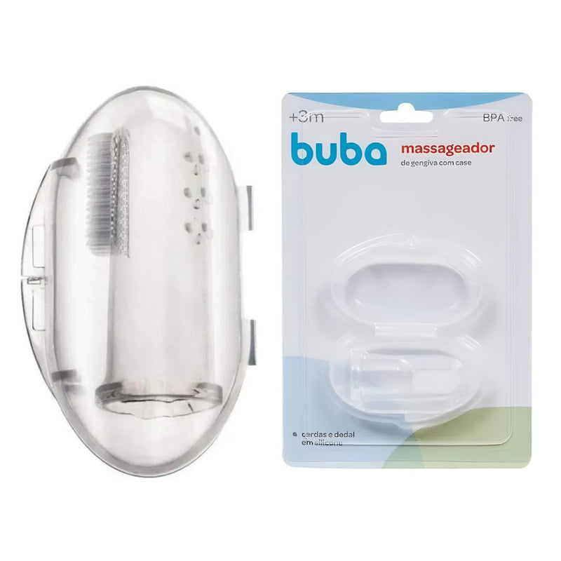 Escova Massageadora de Gengiva Bebê Dentição Infantil Cuidado Silicone Buba Megalomania
