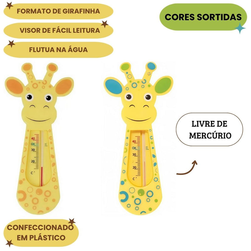 Termômetro de Banho Girafinha Sortido Temperatura Água Banheira Bebê Infantil Cuidado Buba