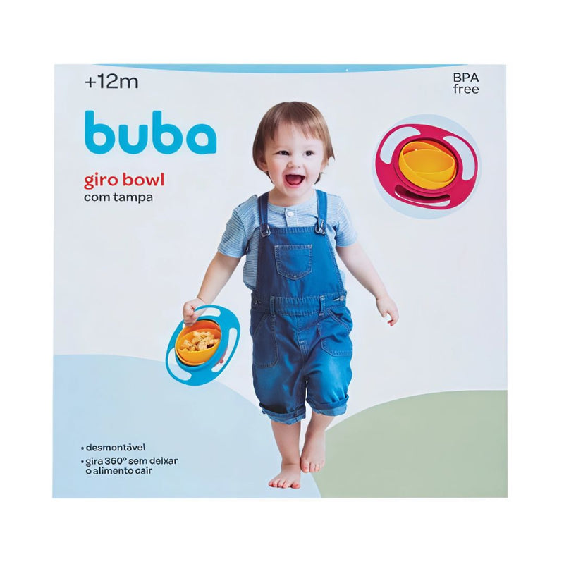 Prato Mágico Giro Azul Bebê Infantil Mamãe Maternidade Bowl BPA Free Buba Introdução Alimentar