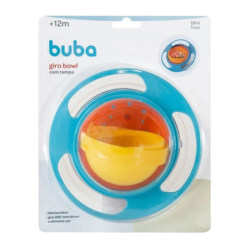 Prato Mágico Giro Azul Bebê Infantil Mamãe Maternidade Bowl BPA Free Buba Introdução Alimentar