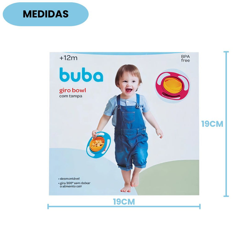 Prato Mágico Giro Rosa Bebê Infantil Mamãe Maternidade Bowl BPA Free Buba Introdução Alimentar