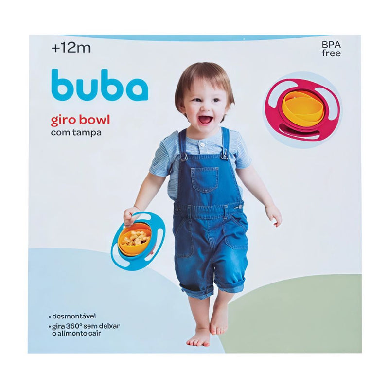 Prato Mágico Giro Rosa Bebê Infantil Mamãe Maternidade Bowl BPA Free Buba Introdução Alimentar