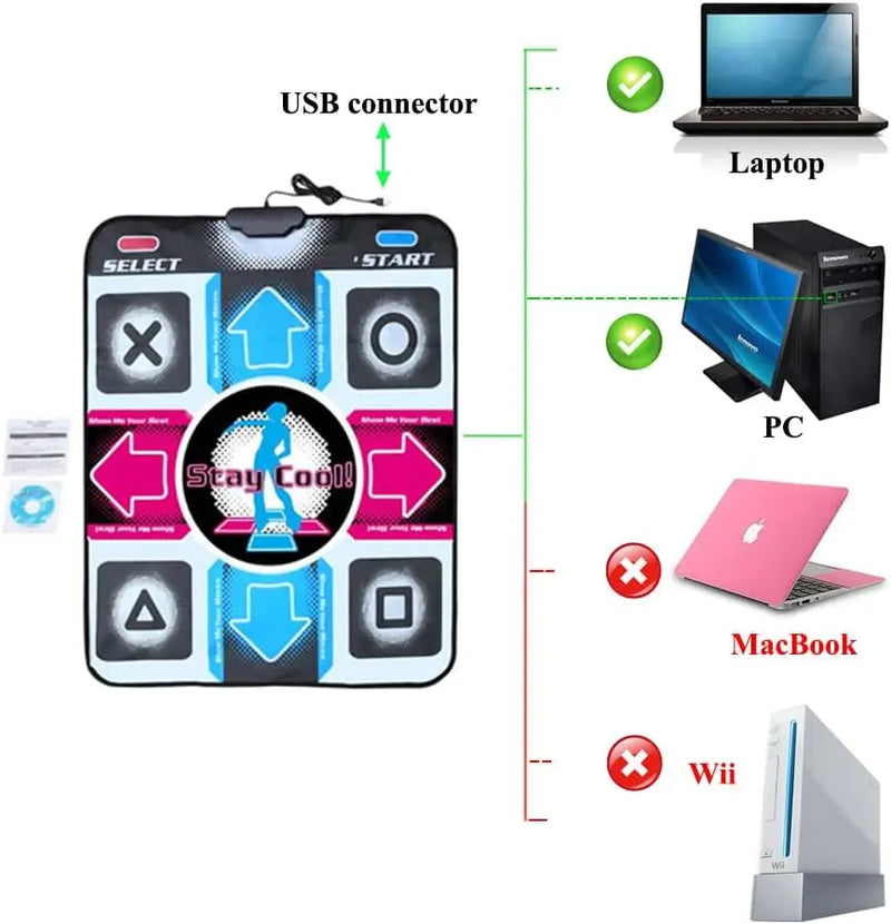 Tapete de Dança OSTENT USB Antiderrapante Esteira de Dança Almofada de Dança para PC Laptop e Videogame Cobertor de Pé para Esportes Familiares com Detecção de Movimento Acessório Gamer Brinquedo Aliexpress