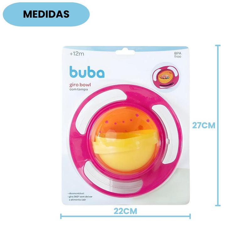 Prato Mágico Giro Bowl Rosa Buba Introdução Alimentar Bebê Maternidade Fruta