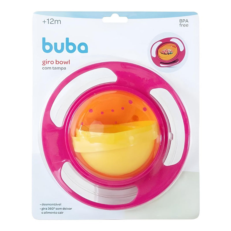 Prato Mágico Giro Bowl Rosa Buba Introdução Alimentar Bebê Maternidade Fruta