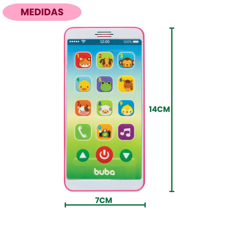 Celular Brinquedo Bebê Menino Menina Educativo Com Sons Buba Rosa