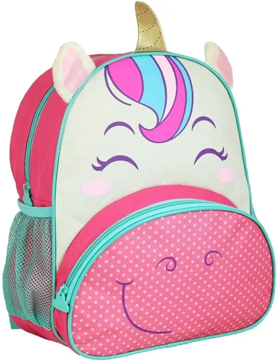 Mochila de Costas Infantil Unicórnio Rosa Animais Escolar Menina - Clio Pets Megalomania