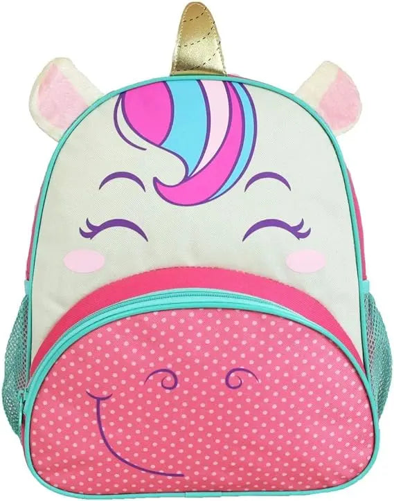 Mochila de Costas Infantil Unicórnio Rosa Animais Escolar Menina - Clio Pets Megalomania