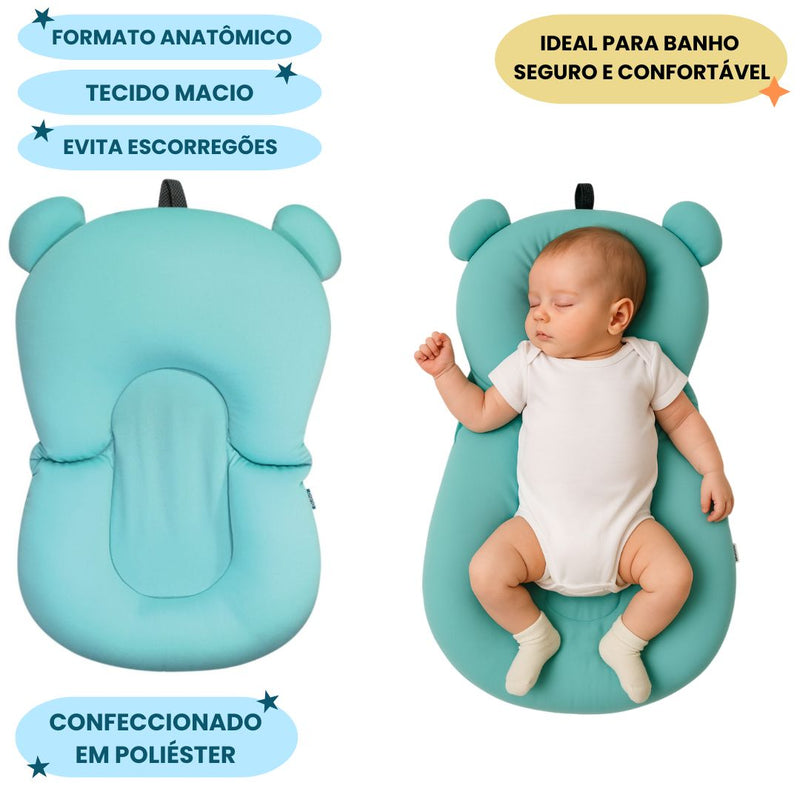 Almofada Para Banho Bebê Confortável Infantil Anatômico Banheira Segurança Viagem Buba