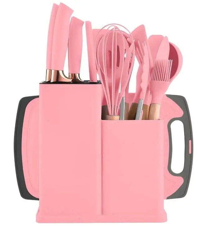 Kit de Utensílios de Cozinha Culinária Rosa Espátula Colher Ke Home Megalomania
