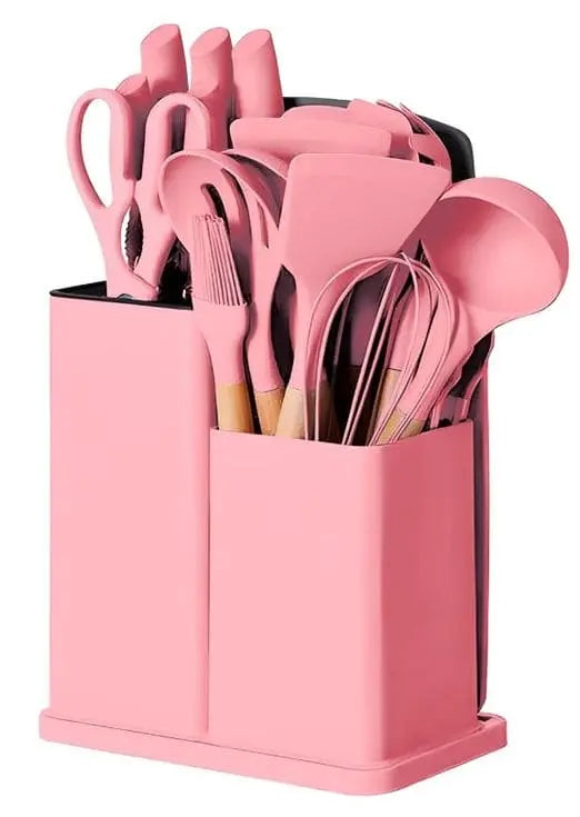 Kit de Utensílios de Cozinha Culinária Rosa Espátula Colher Ke Home Megalomania