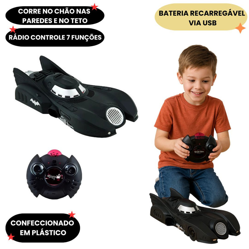 Batmóvel Gravidade Zero Dc Comics Morcego Controle Remoto Bateria Colecionável Batman Geek Ponto Criativo