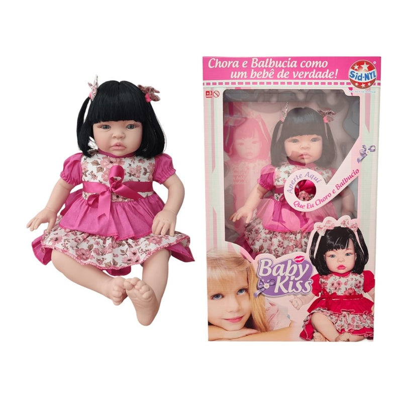 Brinquedo Boneca Bebe Reborn Barato Barata Baby Kiss Chora Fala Mamãe