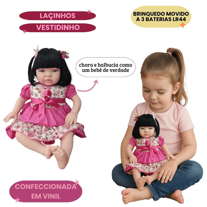 Brinquedo Boneca Bebe Reborn Barato Barata Baby Kiss Chora Fala Mamãe