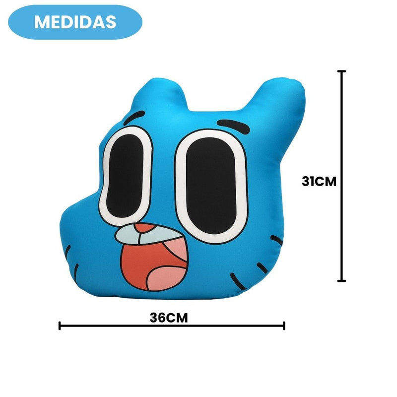 Almofada Formato 3d Gumball Azul Desenho Cartoon Network Decoração Coleção Geek