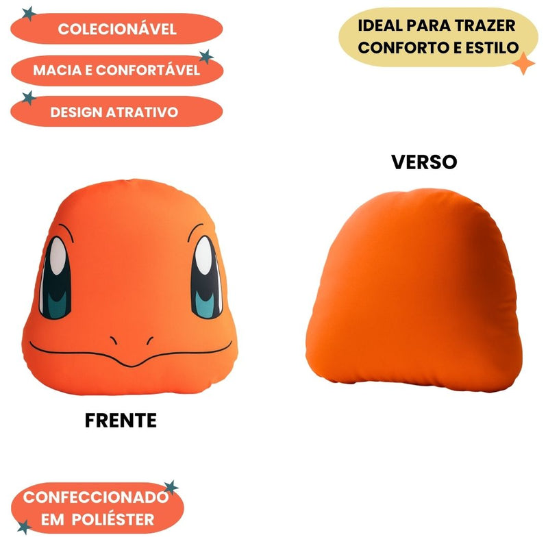 Almofada 3D Pokemon Charmander Cosplay Laranja Geek Presente Decoração Megalomania
