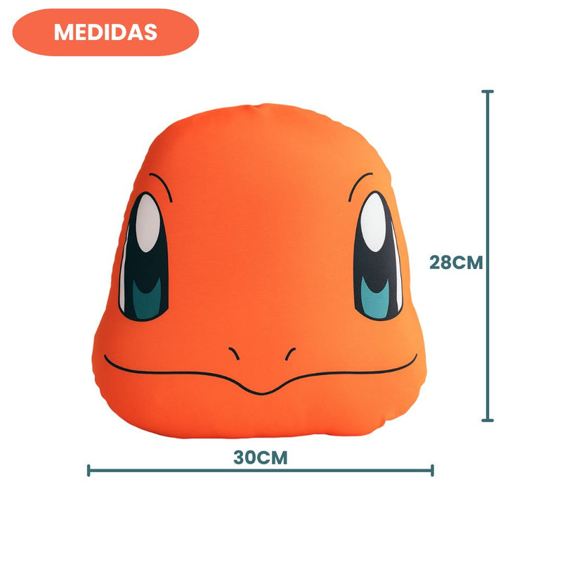 Almofada 3D Pokemon Charmander Cosplay Laranja Geek Presente Decoração Megalomania