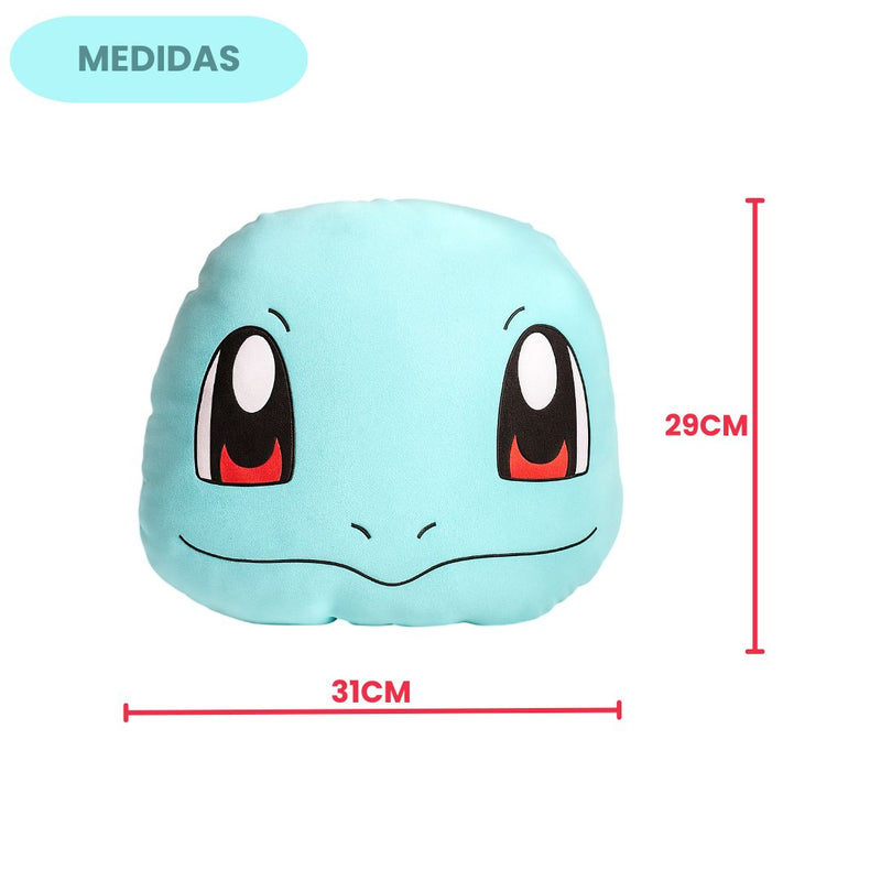 Almofada 3D Pokemon Squirtle Azul Claro Geek Cosplay Decoração Presente Megalomania