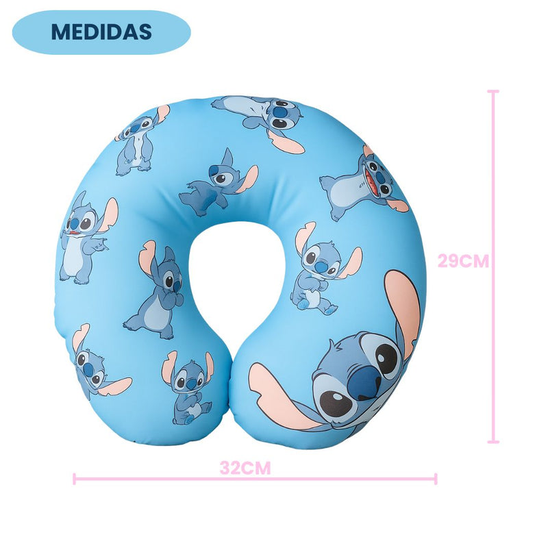 Almofada de Pescoço Stitch Viagem Descanso Leitura Disney Fofura Maciez Ergonômica Aventura