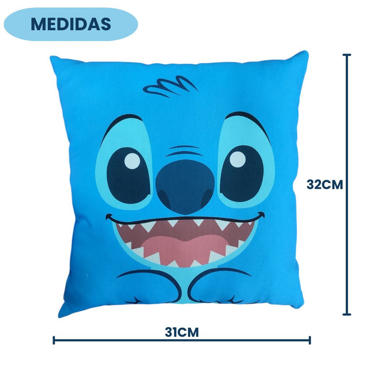 Almofada Quadrada Stitch Decorativa Amor Presente Dia dos Namorados Love Disney