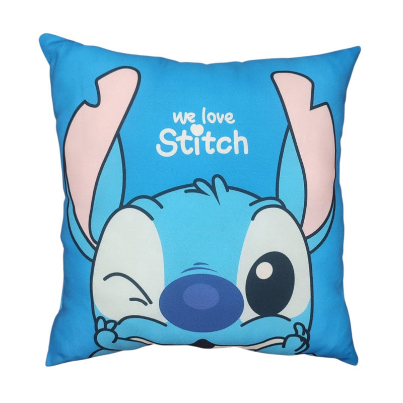 Almofada Quadrada We Love Stitch Decorativa Presente Dia dos Namorados Criativo Amor