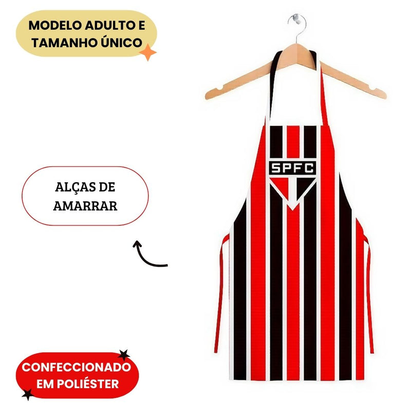 Avental Masculino São Paulo Tricolor Churrasco Futebol Pai Presente Cozinha Churrasqueiro Jogo