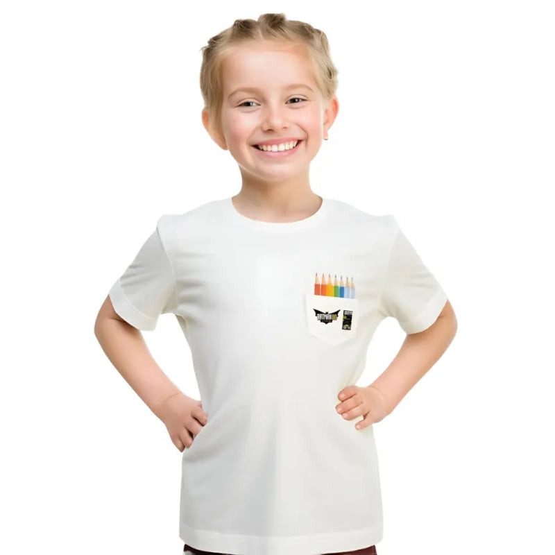 Camiseta Infantil Batman Feminina Dc Comics Super Heroi Liga Da Justiça Roupa Baby Look Manga Curta Algodão