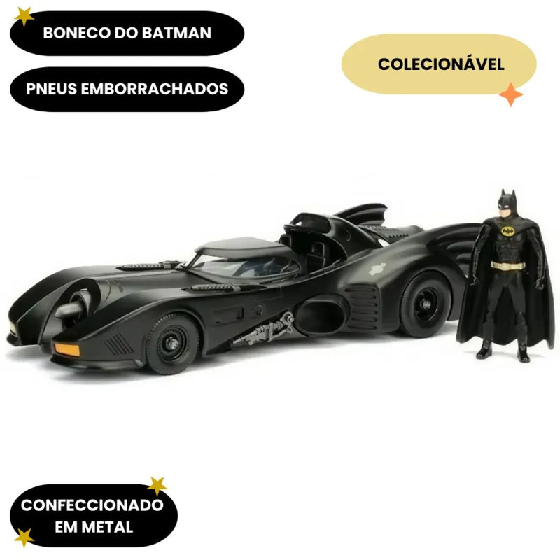 Brinquedo Miniatura Batmovel Batmobile Boneco Batman Carro Dc Comics Colecionável Jade
