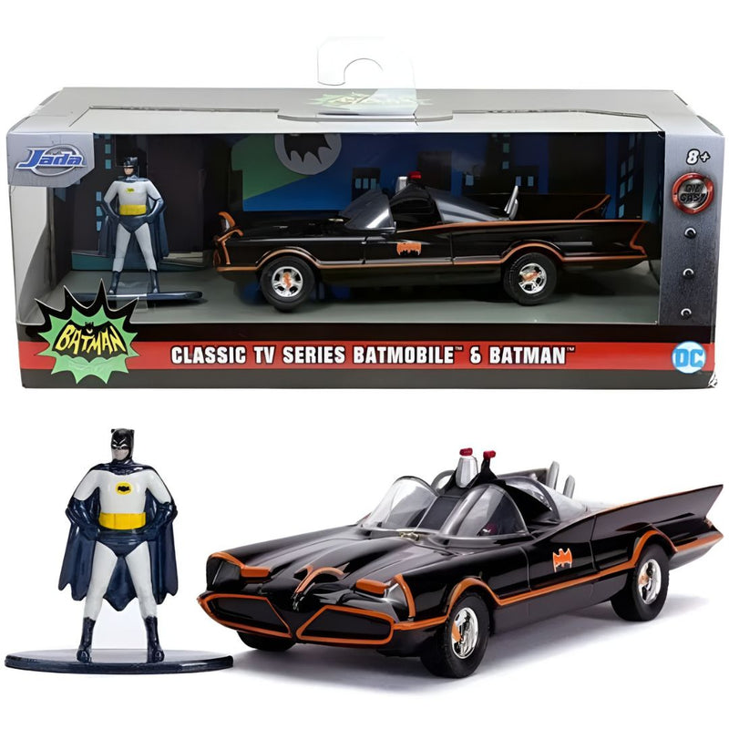 Brinquedo Batmobile e Batman Robin Classic TV DC Miniatura Jada Séries Colecionável Geek