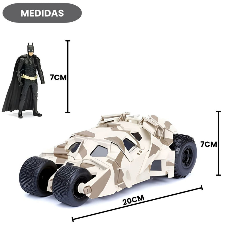 Brinquedo Batmobile e Batman Tumbler The Dark Knight DC Jada Camuflado Colecionável