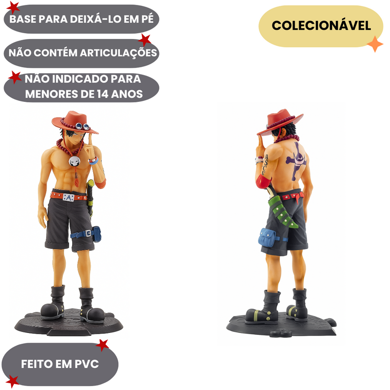 Boneco Figura de Ação Estatua Anime One Piece Portgas D.ACE