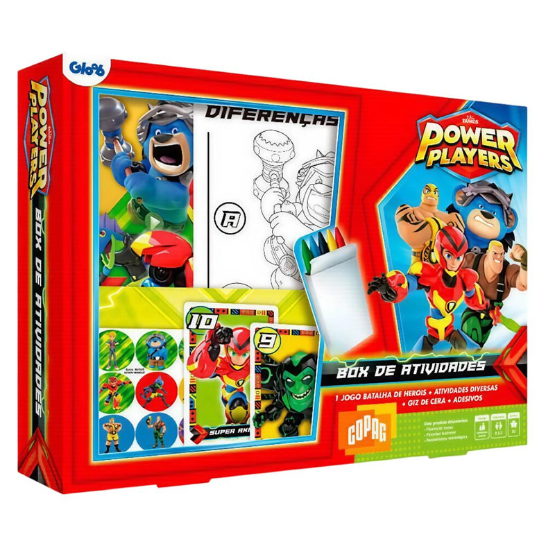 Box De Atividades Cartoon Power Players Jogo Brinquedo Pintar Giz de Cera Brincadeira Criança Ponto Criativo