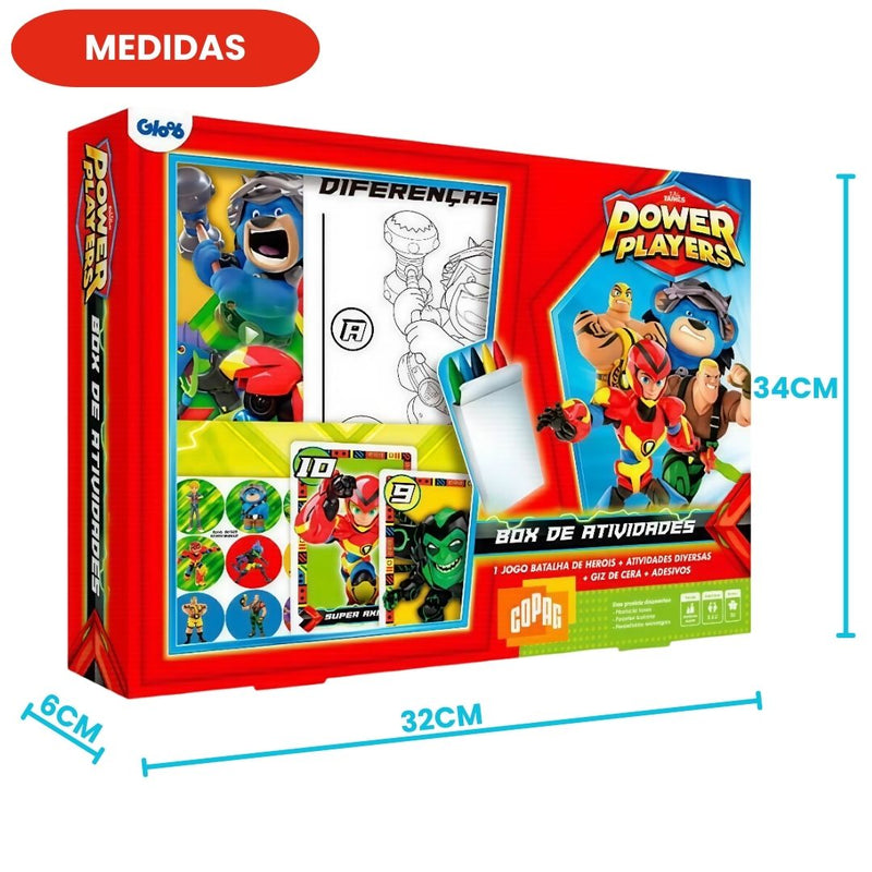Box De Atividades Cartoon Power Players Jogo Brinquedo Pintar Giz de Cera Brincadeira Criança Ponto Criativo