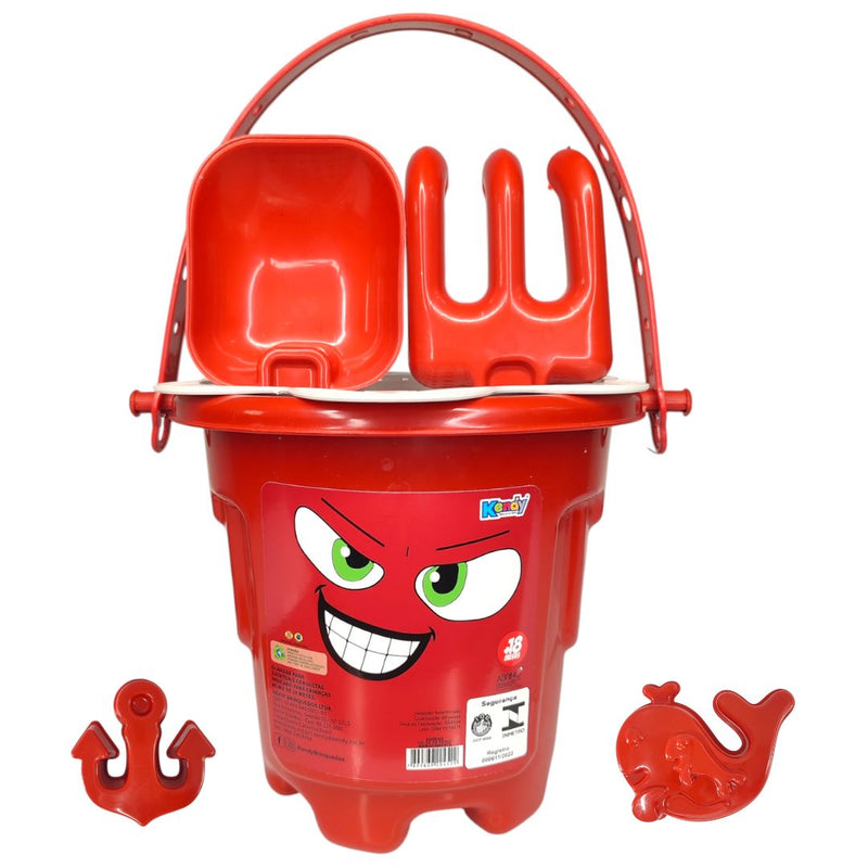 Balde de Praia Vermelho Infantil Raiva Desenho Animadamente Diversão Parque Mar Areia Brinquedo Sol Ponto Criativo