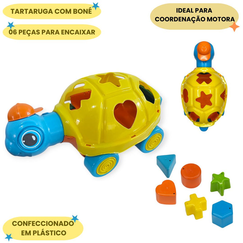Brinquedo Educativo Tartaruga Luli Infantil Criança Coordenação Motora Encaixe