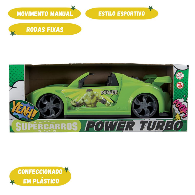 Carrinho De Brinquedo Infantil Super Carros Hulk Turbo Meninos Criança Diversão Presente Verde