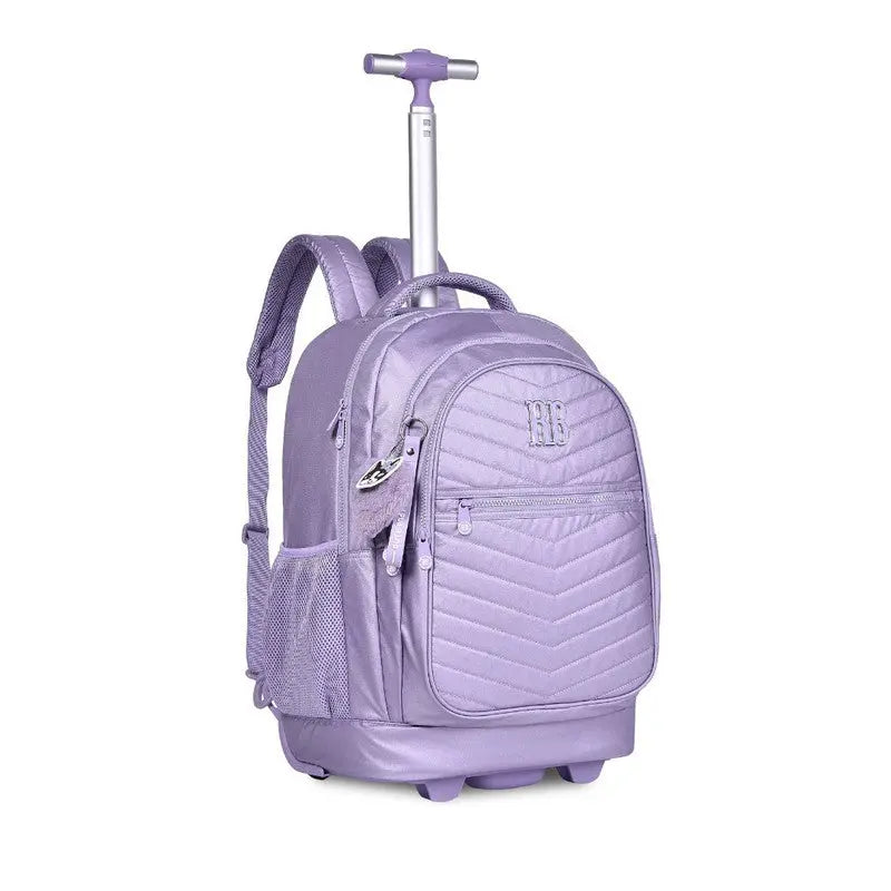 Kit Mochila de Carrinho Bolsa Mala Lancheira Térmica Duas Alças Estojo Box Feminino Juvenil Escolar Roxo Rebecca Bonbon Clio Megalomania