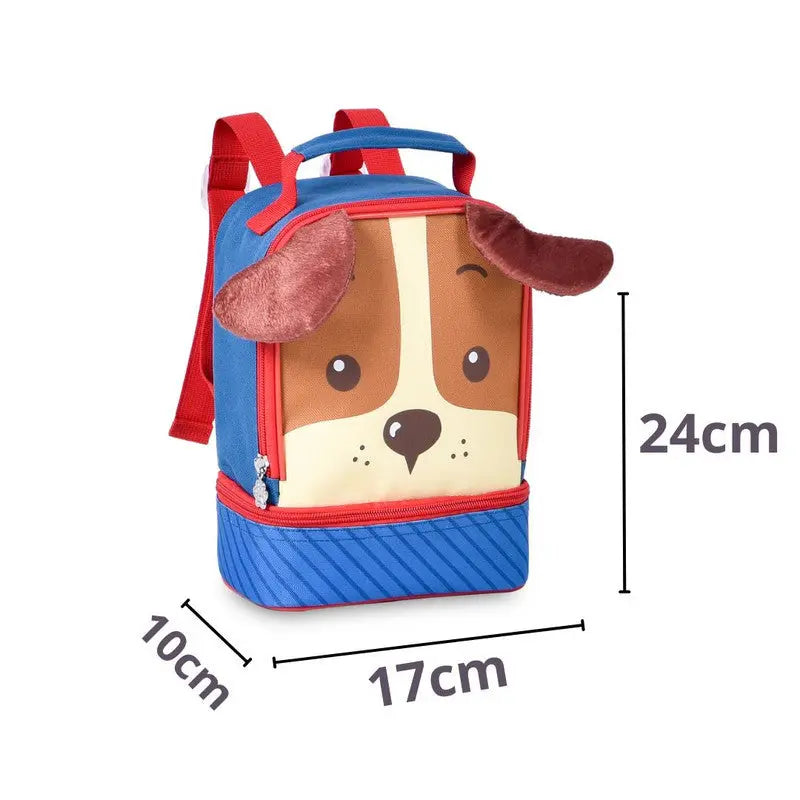 Lancheira Térmica Cachorro Azul Vermelha Laranja Escolar Lanchinho Infantil Clio Megalomania