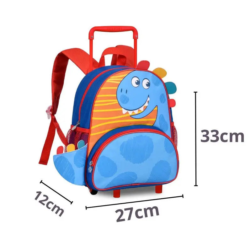 Mochila De Carrinho Mala Bolsa Dinossauro Escolar Aulas Creche Infantil Menino Clio Megalomania