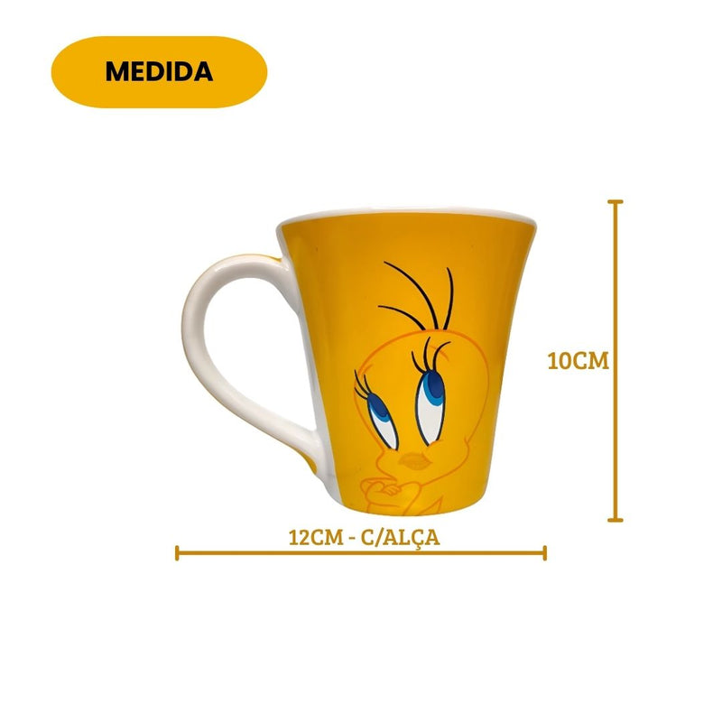 Caneca Piu Piu Looney Tunes Café Chá Presente Colecionável Desenho Porcelana 300ML