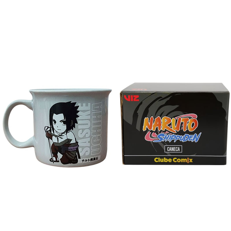 Caneca Camp Sasuke Naruto Chibi Anime Chá Café Leite Colecionável Presente Geek Cerâmica 280ml