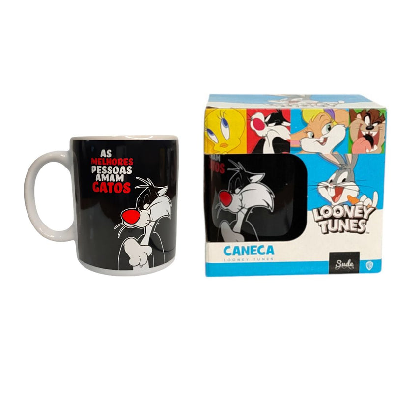 Caneca Frajola Frase As Melhores Pessoas Amam Gato Looney Tunes Café Chá Presente Porcelana 300ml