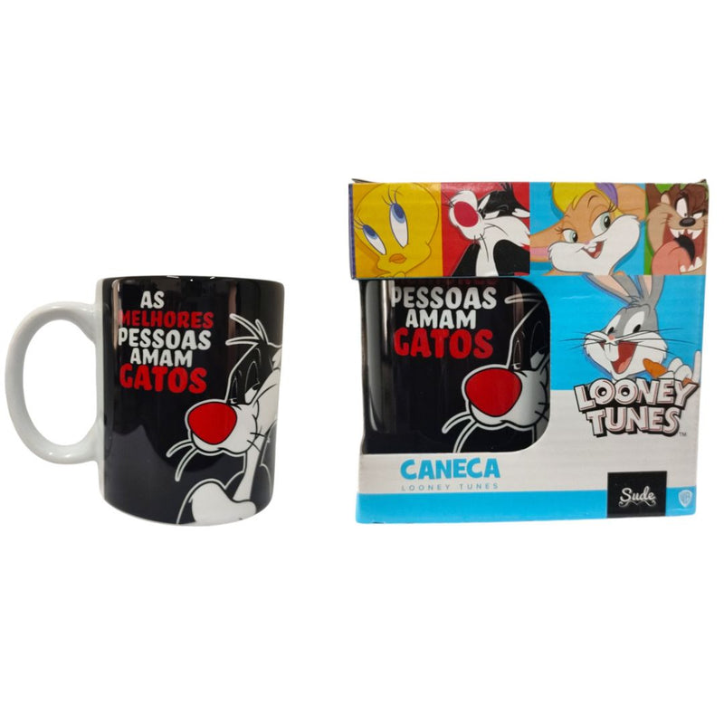 Caneca Frajola Frase As Melhores Pessoas Amam Gato Looney Tunes Café Chá Presente Porcelana 300ml