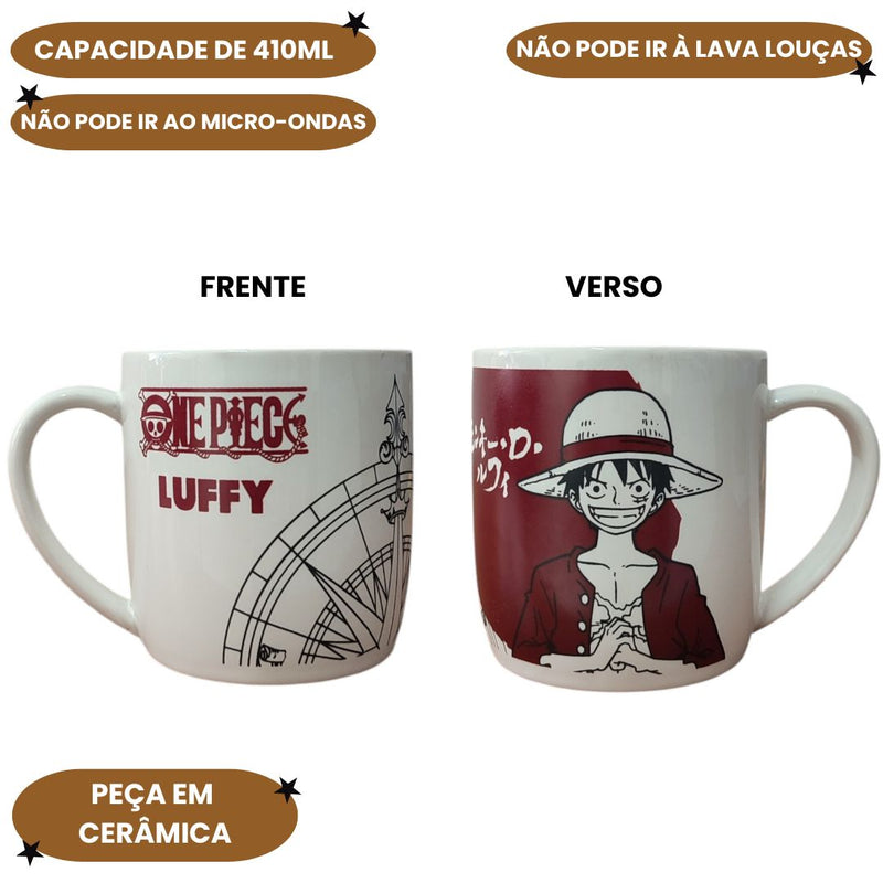 Caneca Mino Chopper 410 ML Cerâmica Café Chá Presente Anime Luffy One Piece Geek