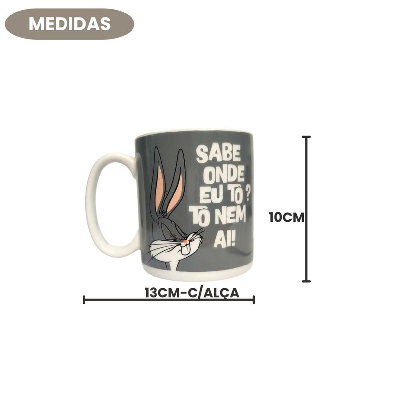 Caneca Pernalonga To Nem Ai Looney Tunes Warner Bros Desenho 300ml Porcelana Chá Café Leite PresenteS 300ML PORCELANA