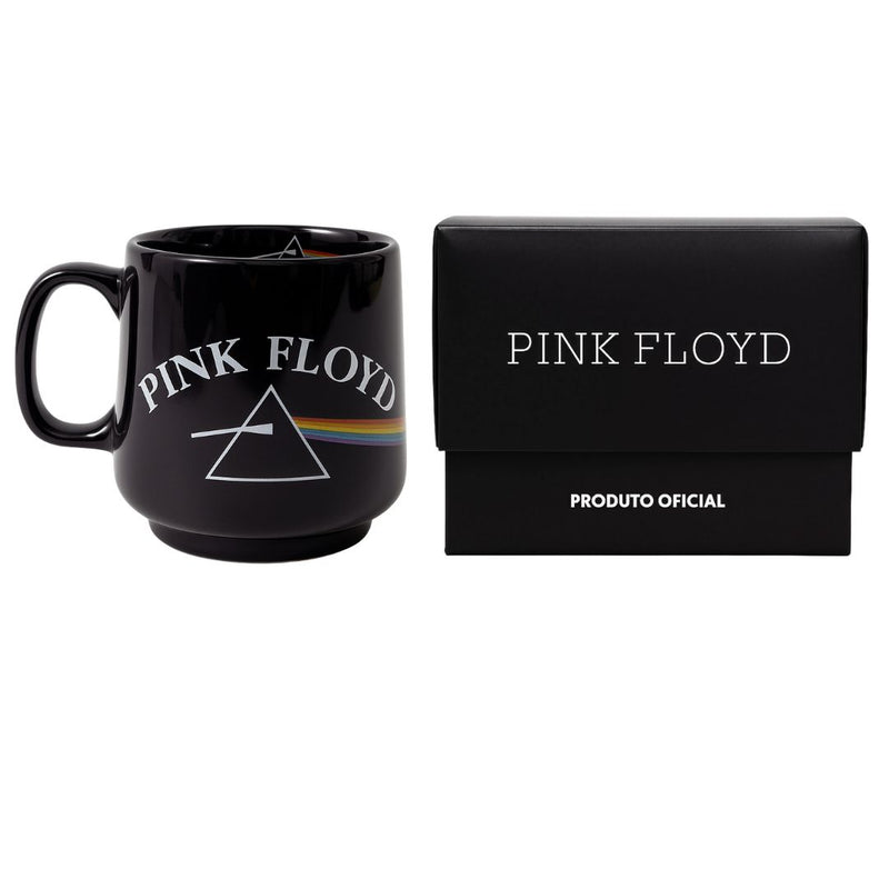 Caneca Cerâmica Wind Pink Floyd Dark Side Of The Moon 470ml Café Presente Colecionável Rock Geek