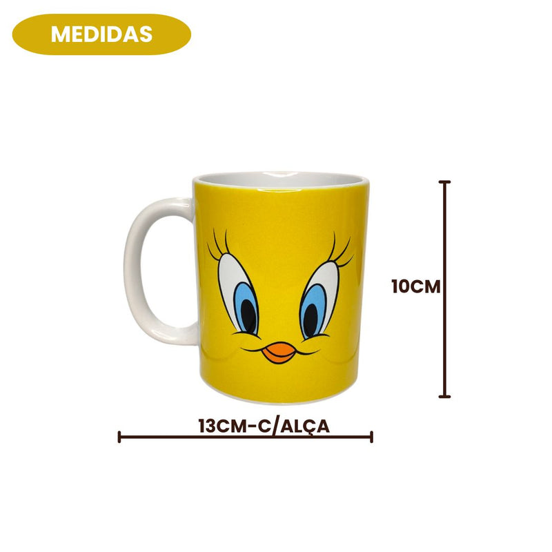 Caneca Piu Piu Looney Tunes 300ml Porcelana Colecionável Café Chá Desenho Presente Warner Bros